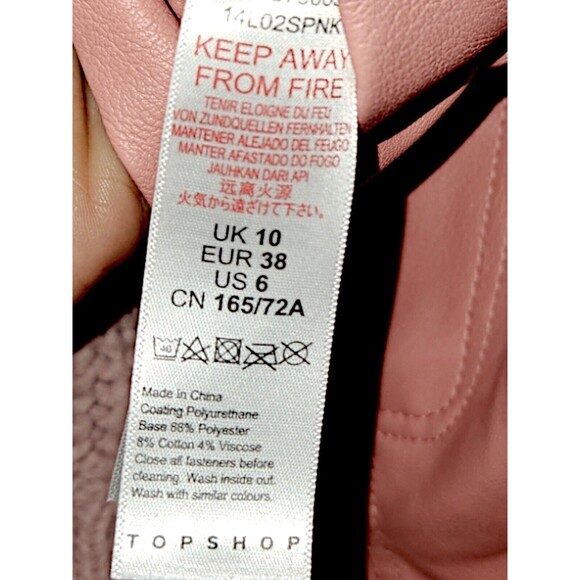 Topshop Bishop Pink Sleeve Sweater Size 4 Chunky Cable Knit And Pleather  Shorts - Picture 6 of 8